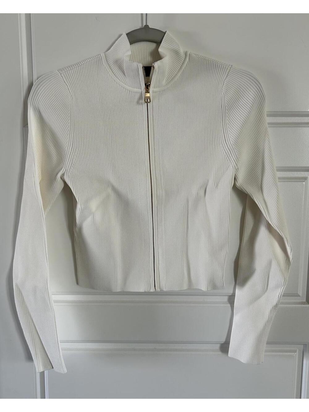Alice + Olivia Women’s Zip Up Top White Size M $375
